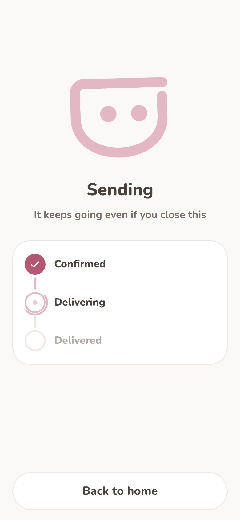 Sending in progress